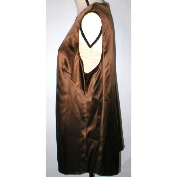 Womens New Ralph Lauren NWT 22 W 22W Silk Suede Dark Chocolate Brown Blouse Key - Picture 6 of 8